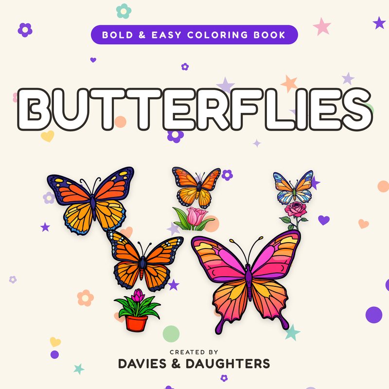Butterflies coloring book cover