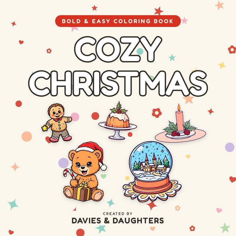 Cozy Christmas - Bold and Easy Coloring Book cover