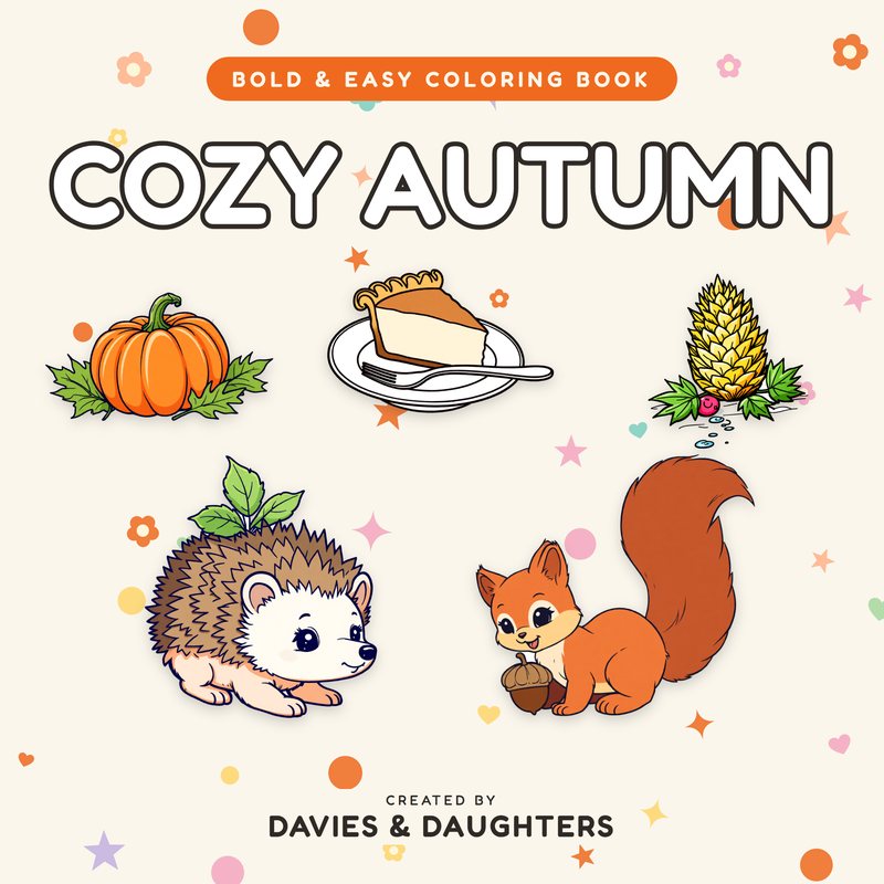 Cozy Autumn coloring book cover