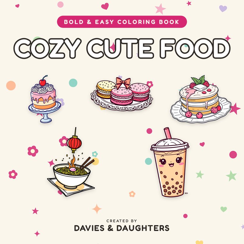Cozy Cute Food coloring book cover