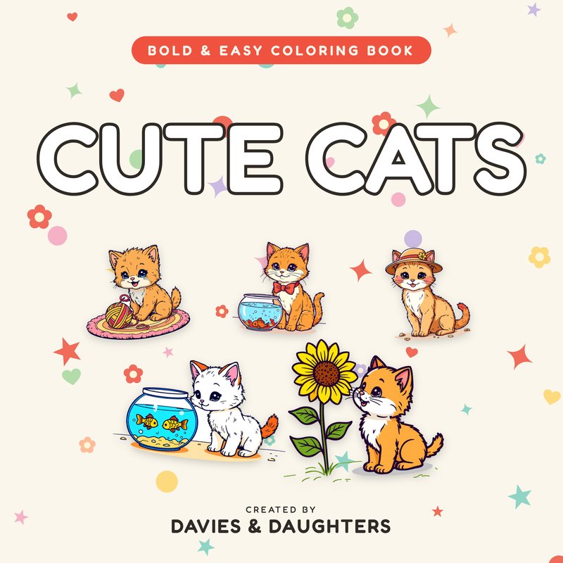 Cute Cats coloring book cover