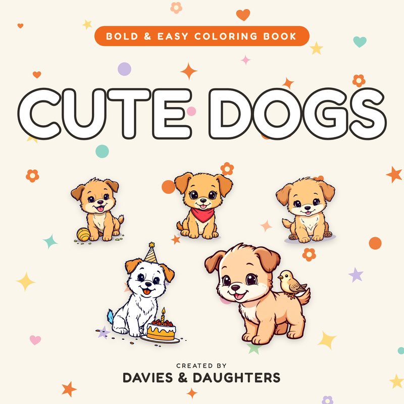 Cute Dogs coloring book cover
