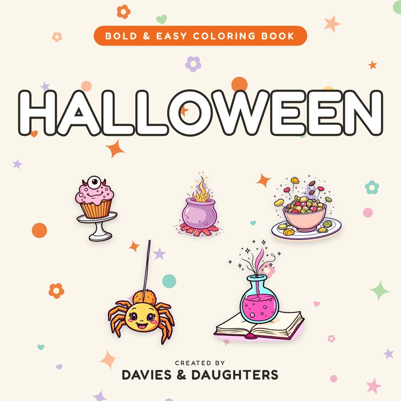 Halloween - Bold and Easy Coloring Book cover