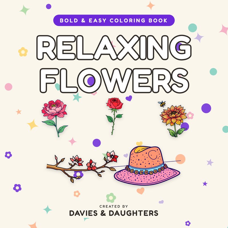 Relaxing Flowers - Bold and Easy Coloring Book cover