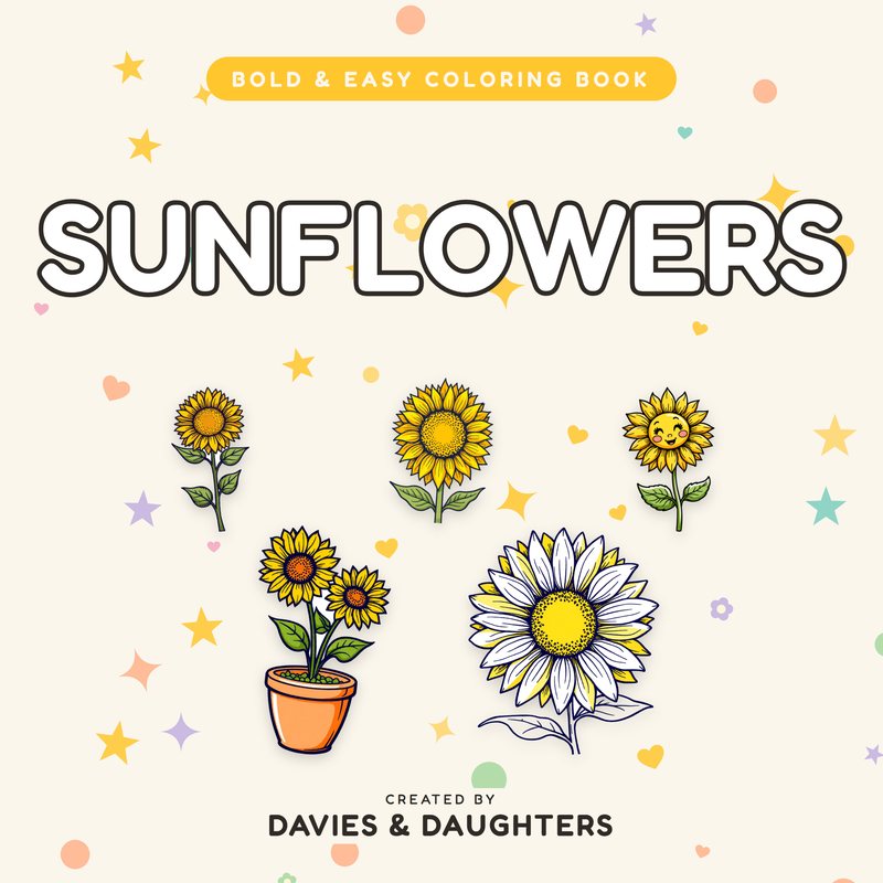 Sunflowers coloring book cover